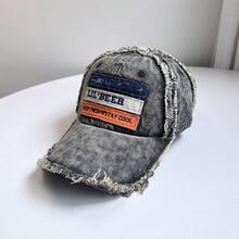 1pc Men's Baseball Cap, Washed Distressed Frayed Edge Denim Hat, Suitable For Outdoor Travel And Daily Wear - Multicolor - View 1