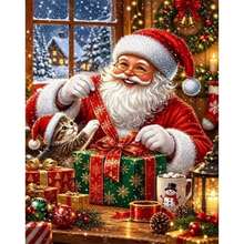 1 Buah Kit Lukisan Berlian 5D DIY Pola Santa Claus - Seni Mosaik Bor Penuh Bulat, Dekorasi Dinding Rumah, Tanpa Bingkai - Tanpa Bingkai - View 7