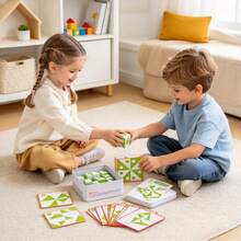 3D Wooden Puzzle Blocks With Geometric Cubes And Multi-Level Pattern Challenge Cards, Build Matching Shapes Based On Reference Cards, Develop Spatial Logic Thinking, Observation And Problem-Solving Skills, STEM Early Education Desktop Toy, Parent-Child Interactive Challenge Game, Suitable For Boys And Girls 3+ Years Old, Birthday And Holiday Gift - Multicolor - View 5