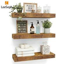 L LEESEPH 3pcs 15.7 Inch Wooden Bathroom Floating Wall Shelves Display Rack, Autumn Home Decor Farmhouse Style Wall Decoration, Suitable For Bathroom, Living Room, Bedroom, Kitchen, Office And Other Spaces, Room Decoration, Travel Essentials - Multicolor - View 1