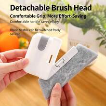 1pc Removable Plastic Window Sill Cleaning Brush With Grooves And Gap Cleaning Brush, For Household Use [Color May Have Slight Variations; Packaging Will Be Randomly Distributed] - Multicolor - View 1