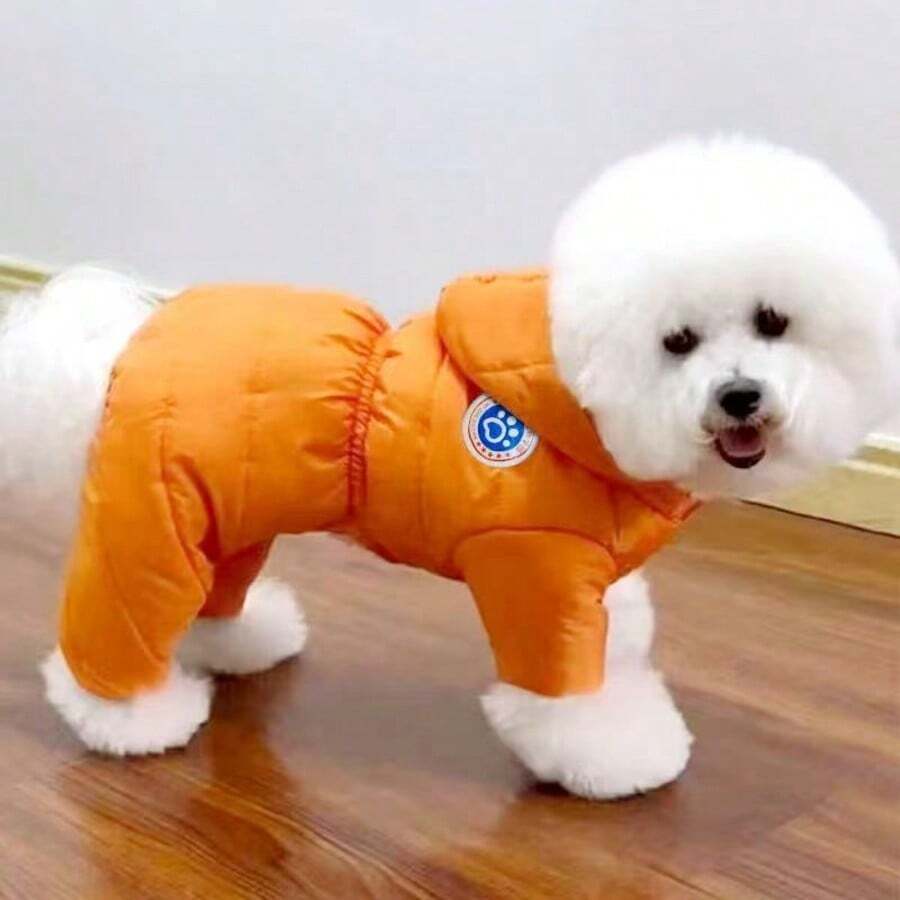 4-Leg Full Coverage Waterproof Dog Winter Snow Suit, Thickened Windproof And Cold-Proof Padded Coat, Full Body Warm Pet Jacket For Teddy, Bichon Frise And Small Dogs