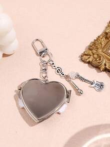 Harajuku Creative Gothic Y2K Black & White Polka Dot Microphone Guitar Wings Heart Mirror Music Note Pendant Keychain Phone Lanyard - Multicolor - View 7