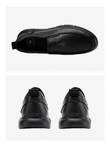 CAMEL CROWN Men's Business Casual Leather Shoes, Soft Sole, Anti-Slip, Comfortable, Breathable, Suitable For Formal Occasions. - Black - View 4