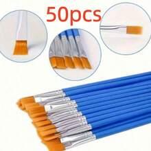 10/50pcs Nylon Pointed & Flat Head Paint Brushes, Small Brushes For Gouache/Watercolor/Acrylic Paint, Line Drawing, Sketching, Doodling - Sets - View 4