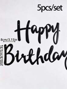 1pc Birthday Party Decoration Banner, Black Paper Hanging Flag, Suitable For Party Decoration, Back To School, Valentine's Day, Wedding, Birthday - Multicolor - View 7