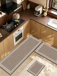 SANJIANGDI 1pc Deluxe Chain Frame Pattern Kitchen Mat, 3.5 Mm Soft Rubber That Absorbs Water And Is Easy To Clean. Suitable For Corridors, Bathrooms, Living Rooms, Outdoor Door Mats, And Toilets. Useable Throughout The Year And For Various Holidays. - Multicolor - View 2