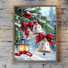 1PC DIY 5D Diamond Painting Kit Christmas Bell Pattern - Round Full Drill Art Mosaic Craft, Home Wall Decor, Unframed - No Frame - View 3