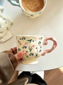 High-Value Floral Cup Household Drinking Mug Female Water Cup Office Ceramic Cup Coffee Cup Breakfast Cup - Multicolor - View 3