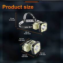 High Brightness Motion Sensor LED Headlight, Type-C Rechargeable, Switchable Headlight & Bicycle Light, COB White Light & Red Warning Light, Suitable For Cycling, Camping, Hiking, Fishing - Headlamp - View 12