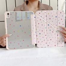 可愛彩色水鑽圓點印花保護翻蓋平板保護殼，附筆槽，適用於 iPad 10代 10.9吋 2022 智慧保護殼 / Air 13 (M3 2025) / Air 11 (M3 2025) / 11 (A16 2025) / 相容 Galaxy S9/S7/S10+ / 相容 Galaxy Tab S6 Lite 10.4 吋 / 相容 Matepad - 彩色 - 查看 9