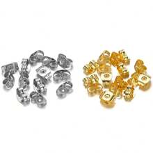 10/20/50/100pcs Stainless Steel Earring Backs 4.5x6mm, Earring Backs Ear Caps, Suitable For DIY Jewelry Making And Repair - Multicolor - View 9