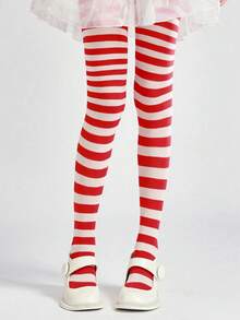 Women's Christmas Colorful Striped Tights, Nylon Blend Elastic Slim Fit Leggings, Suitable For Parties, Cosplay And Holiday Dress Up - Multicolor - View 6