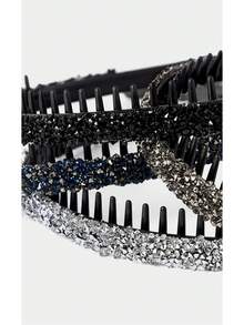 Noxbound 4-pack mångsidiga färgglada hårringar med kristall-rhinestones för kvinnor, enkla halkfria håraccessoarer för daglig användning - Multifärgad - Visa 2