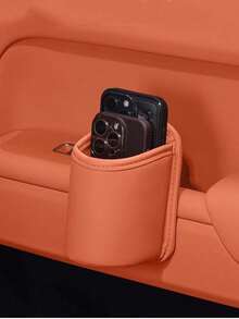 PU Leather Car Door Cup Holder, Rear Seat Beverage Storage Box, Car Drink Phone & Essential Organizer Accessory, Travel Camping Must-Have, Road Trip Gear, Home & Car Interior Storage Solution - Multicolor - View 7