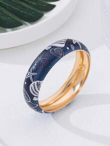 1pc Women's Printed Bracelet, Colorful Elegant Porcelain Hand Ornament - Flower-shaped Bracelet - View 9