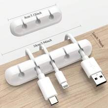 2pcs1set White/Black For Cable Clips Per Set, Flexible Cord Organizer, USB Wire Holder For Cable Management, Perfect For Desk, Car, Home & Office - Conventional - View 2