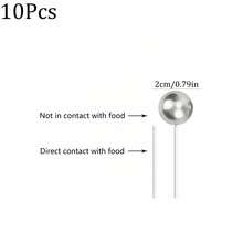 10pcs/20pcs 2cm/2.5cm/3cm/4cm Silver Spherical Cake Toppers, Multi-Size Pearl Balls, DIY Cake Decorations For Wedding, Birthday, Anniversary, Party - Silver - View 8