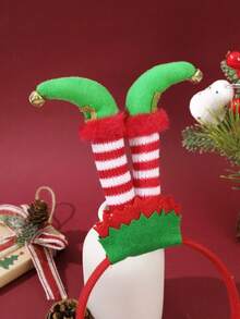 2/1pc Christmas Funny Elf Leg Headband, Santa Claus Pants Style Novelty Head Hoop, Adult Christmas Party Cosplay Photo Prop Hair Accessory - Multicolor - View 9