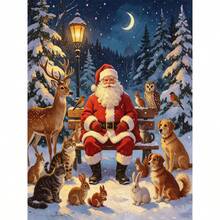 1PC DIY 5D Diamond Painting Kit Santa Claus Pattern - Round Full Drill Art Mosaic Craft, Home Wall Decor, Unframed - No Frame - View 7