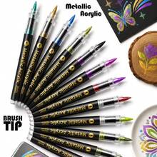 24/36/48 Colors Metallic Markers Set, Suitable For Glass Cups, Stone Painting, Black Paper Writing, Greeting Card Making, Scrapbooking & DIY Photo Albums - Direct-flow Metal Marker - View 3