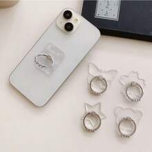 2pcs 3-Diamond Transparent Finger Ring Holder Creative Transparent Rhinestone Acrylic Slouchy Desktop Phone Stand - Multicolor - View 2