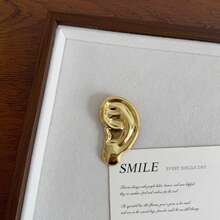 1PC Niche Design Metal Ear Brooch, Luxury High-End Asymmetrical Facial Feature Suit Pin, Accessory For Women - Ear - View 5
