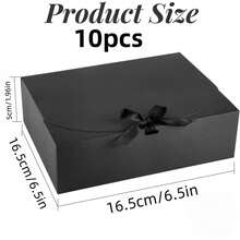 10pcs - Black Gift Boxes With Lids, Large, Medium, Small Sizes, Groomsman Proposal Boxes, Luxury Black Gift Boxes With Ribbons For Wedding Boxes, Birthday Boxes, Party Boxes, Christmas Boxes, Bridesmaid Boxes, Back To School Gift Boxes, Graduation Gifts, Valentine's Day Gift Boxes - Multiple Styles - View 14