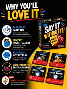 Mini "Say It, Don't Use It!" 50-Card Taboo Guessing Party Game, Fast-Paced Card Game For Halloween, Christmas, Family, Friends Gatherings, Game Night, Party, Travel And Camping - Multicolor - View 7