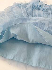 Summer Baby Girl Dress, New Sweet Mesh Spaghetti Strap Dress, Super Cute Cake Skirt - Blue - View 11