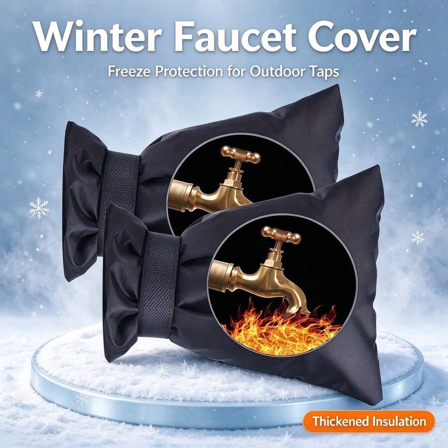 2pcs Outdoor Water Faucet Cover For Winter Freeze Protection Pipe Insulation Insulated Spigot Backflow Cover - A - View 1