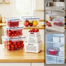 3pcs/1pc Storage Box With Removable Filter, Convenient For Outdoor Food Carrying. Fruits, Vegetables, Berries And Meats Can Be Kept Fresh And Cold, And Microwave , Suitable For Outdoor Food Carrying - Multicolor - View 4