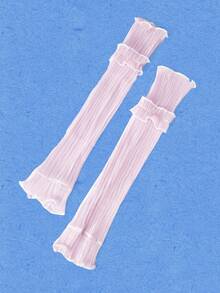 Popjeli 1 Pair/2 Pairs/10 Pairs High-End Pleated Solid Color Long Gloves - Purple - View 2