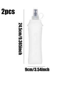 WRELS 1pc/2pcs 150/250/500ML Lightweight Collapsible Squeeze Water Bottle, Suitable For Marathon Sports, Made With Heat-Press Technology, Odorless Cold Water Bottle - Multicolor - View 27