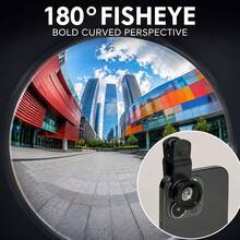 3-In-1 Phone Lens Kit 0.7x Macro 180° Fisheye Wide Angle Universal Clip-On External Lens Compatible With Iphone And Other Phones Photography Product Carousel Image NEWA Graphic Design Product Material Image Tool Universal Clip-On External Lens Travel Photography Accessories Vlog Shooting Essential - A - View 6