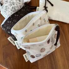 Vintage Ditsy Floral Storage Bag, Earphone Lipstick Key Coin Cosmetic Organizer Pouch, Polka Dot Clutch - Multicolor - View 10