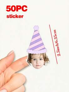 Custom Face Birthday Stickers, Personalized Photo Stickers With Custom Face For Gift Wrapping, Birthday Present Boxes, Gift Bags, Birthday Party Favors, Custom Name Gift Labels, Birthday Decorations - Multicolor 2 - View 19