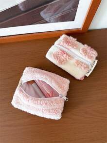 MEYOU FAIRY AGG Women's Fresh Mini Storage Bag, Inner Bag, Portable Travel Toiletry Bag, Handbag, Multi-Functional Skincare Storage Bag, Mini Pink And Rose Red Zipper Bag - Multicolor - View 9