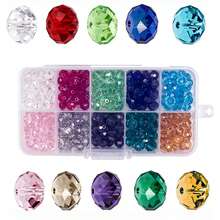 300PCS 8mm Faceted Glass Rondelle Beads, Mixed Colors For DIY Jewelry Making, Bracelets & Necklaces, With Storage Box - 8mm - View 11