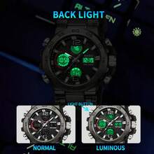 Top Brand Luxury G Style Men's Electronic Watch Outdoor Sports Analog Digital Chronograph Military Army Dual Display Shockproof Waterproof Wristwatch - Black - View 8