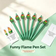 Pulpen Ballpoint Lipat Bentuk Api Berwarna-warni Kartun Kreatif, PVC Api, Hadiah untuk Kantor dan Pelajar - Api Kreatif - View 1