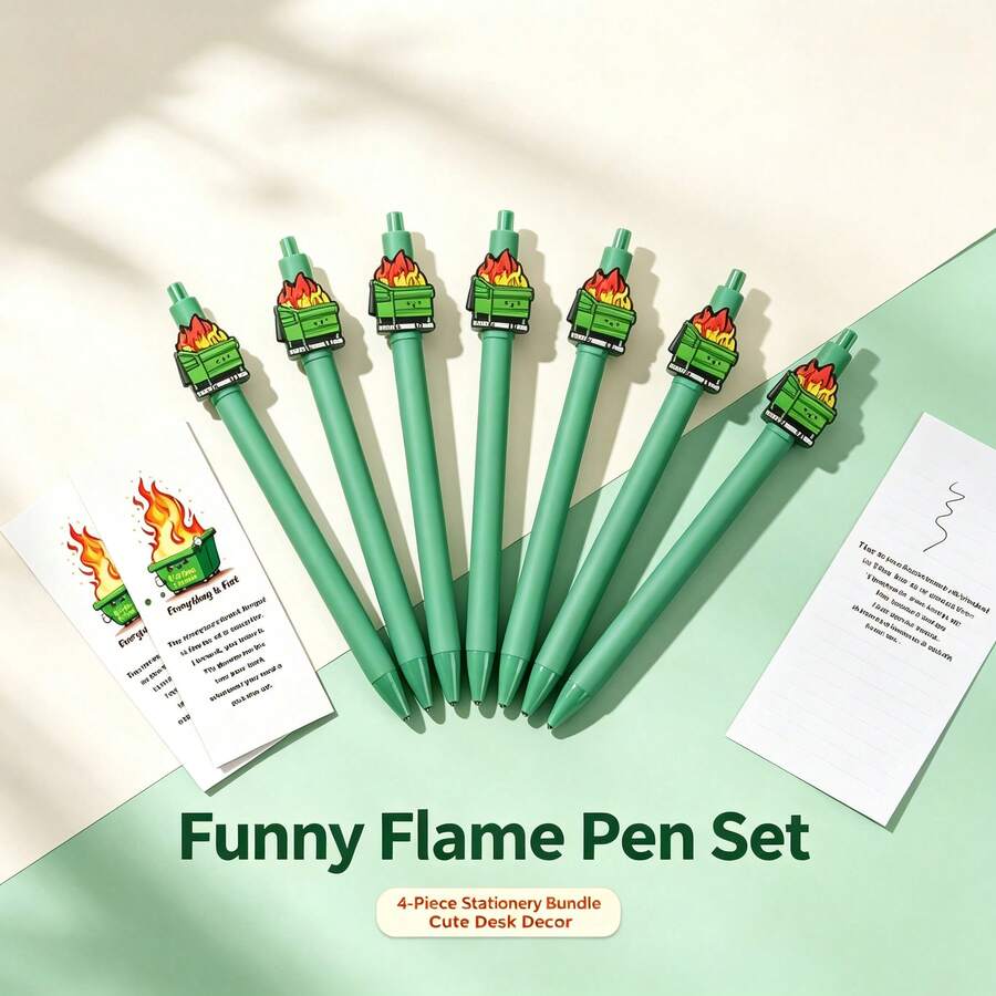 Pulpen Ballpoint Lipat Bentuk Api Berwarna-warni Kartun Kreatif, PVC Api, Hadiah untuk Kantor dan Pelajar - Api Kreatif - View 1
