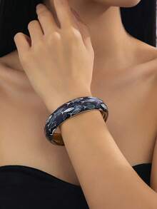 1pc Women's Printed Bracelet, Colorful Elegant Porcelain Hand Ornament - Flower-shaped Bracelet - View 6