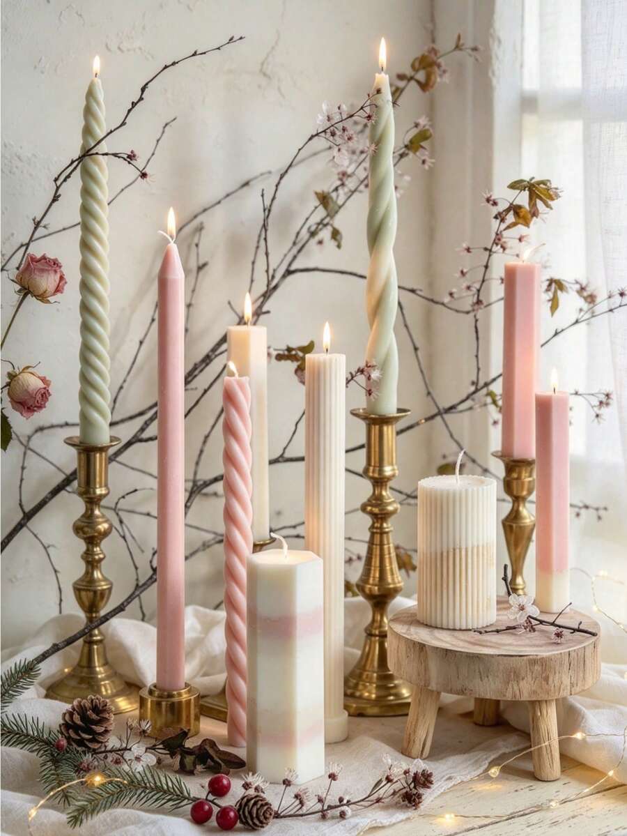 1pc Long Candle Silicone Mold, European Spiral Twisted Long Strip Shape, Easy Release And Reusable, For Making Scented Candles, Handmade Soap, Epoxy Resin, Plaster, Tabletop Decor, Christmas, Birthday, Thanksgiving Handmade Gifts - A - View 1