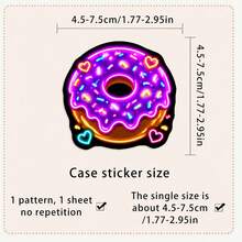 50Pcs Neon Style Cute Element Stickers, Bright Neon Light Graphic Decals, Waterproof Stickers For Journal, Laptop, Water Bottle, Scrapbook, Aesthetic Craft Decor - Multicolor - View 8