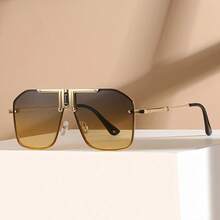 Men's Business Large Frame Glasses Single Square Lens Daily Wear Decorative Eyewear - Multicolor - View 1
