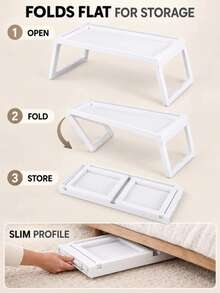 Foldable Table For Home Bedroom Dining Dorm Study Slouchy Bedside Small Table Multifunctional Computer Desk - White - View 4