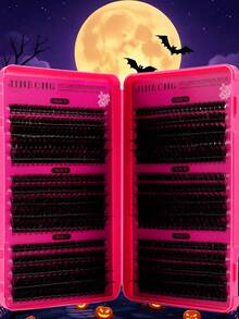 540pcs Halloween Lash Clusters, D Curl Spiky Wispy Faux Mink Individual Lashes, DIY Cluster Eyelash Extensions For Halloween Cosplay Party Makeup, At Home Segmented False Lashes, Mixed Length - D - View 3