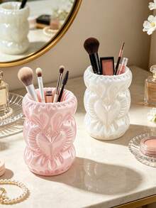 Creative Heart-Shaped Drawstring Makeup Storage Pouch, 3D Printed Replica With Pleated Details And 3D Heart, Pearlescent Texture, Exquisite And Beautiful, Both A Storage Container And Desktop Art Decor - Multicolor - View 5