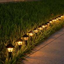 Solar Powered Ground Stake Lantern Path Light, Warm White Ambient Light, Waterproof Outdoor Lighting, Vintage Country Style, Suitable For Garden Paths, Lawn Edges And Backyards - Palace Lantern - View 4